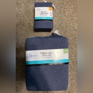 Mainstays Jersey T-Shirt Soft Sheet Set in Blue